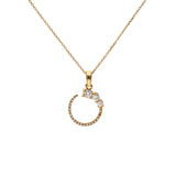 Colgante con Aro Abierto Mini en Oro Amarillo y Diamantes