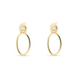 Pendientes Geométricos Desmontables con Diamantes en Oro Amarillo