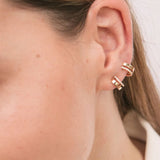 Earcuff Doble Gold&Roses Doble Al di Là Oro Rosa Diamantes | GR-411.3