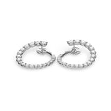 Pendientes Grandes Aro Abierto en Oro Blanco y 4,86 cts Diamantes