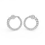 Pendientes Grandes Aro Abierto en Oro Blanco y 4,86 cts Diamantes
