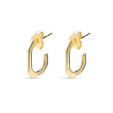 Pendientes de Aro Geométricos con Diamante en Oro Amarillo