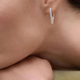 Pendientes  de Aro Gloss PDPAOLA Plata con Baño de Rodio y Circonitas Blancas | AR02-G27-U