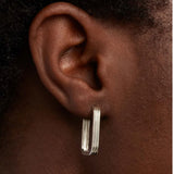 Pendientes de Aro Super Nova PDPAOLA Plata con Baño de Rodio | AR02-503-U