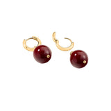 Pendientes Criollas AGATHA París Royal Aro Dorado y Colgante Bola Burdeos | 2370350-473-TU