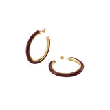 Pendientes Criollas Grandes AGATHA París Royal Resina Burdeos y Dorado | 2380117-473-TU