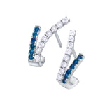 Pendientes Cruzados LECARRÉ Oro Blanco con Zafiros  Azules y Diamantes | GB237ZA.00