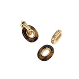 Pendientes Doble Aro AGATHA París Dorado y Marrón | 2380754-173-TU