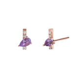 Pendientes Mini Herité Gold&Roses Oro Rosa 18kt Amatista | GR-564.3A