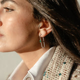 Pendientes Line Esmeralda y Diamantes