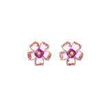 Pendientes Florere SWAROVSKI Flor Rosa con Baño Tono Oro | 5650563