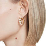 Pendientes Imber SWAROVSKI Aro Blanco con Baño Tono Oro | 5711483