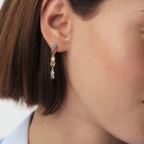 Pendientes Largos AGATHA París Candy Circonitas Multicolor y Dorado | 2380606-256-TU