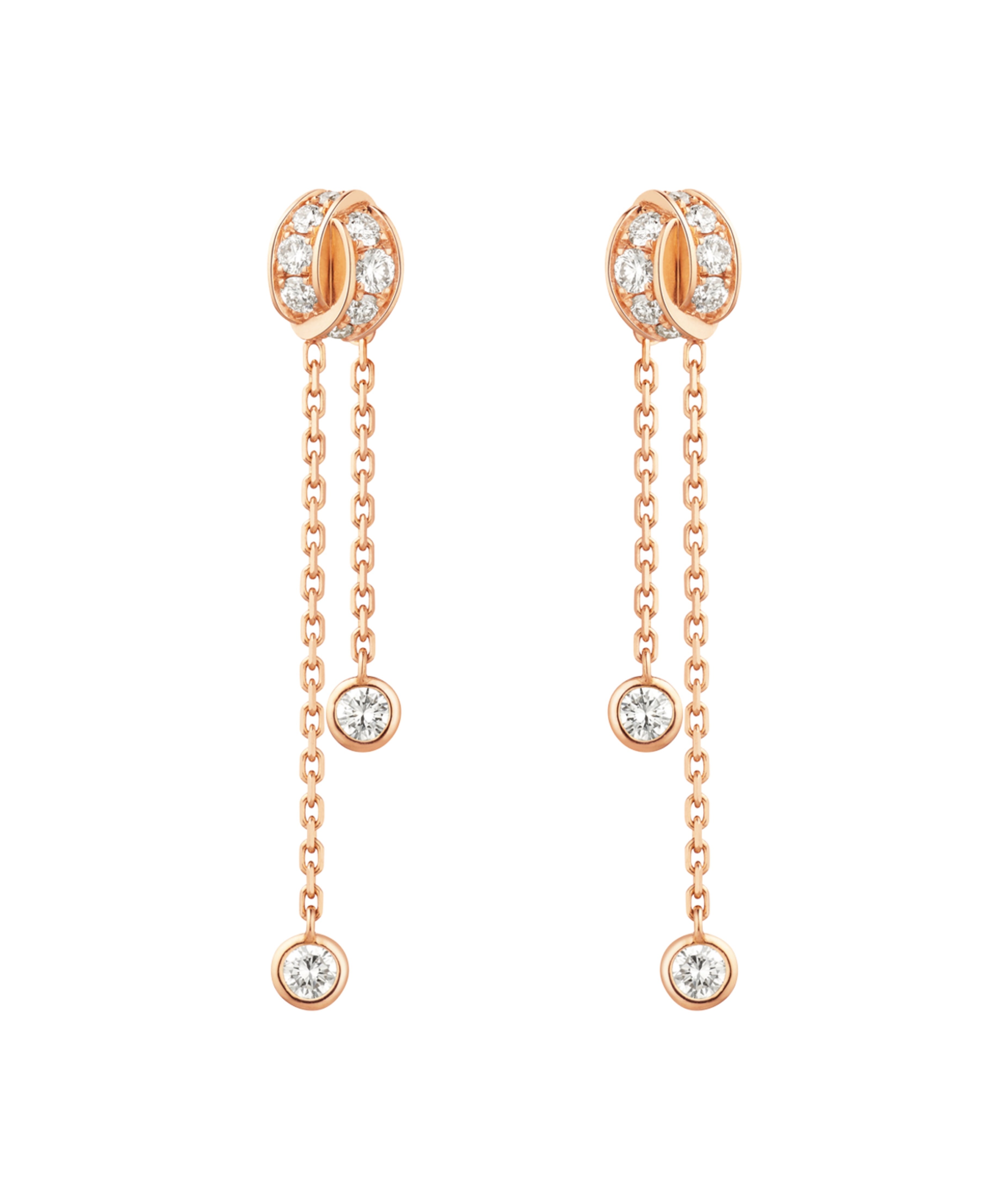 Pendientes Largos Chaumet Liens Séduction Oro Amarillo 18K y Diamantes | 080048