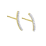 Pendientes LECARRÉ Oro Amarillo Barritas Curve con Diamantes | GB161OA.00