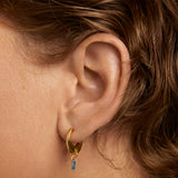 Aros PDPAOLA Lily Azul Plata Baño Oro | AR01-B94-U