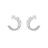 Pendientes Matrix SWAROVSKI Perla de Cristal Blanco con Baño de Rodio | 5692260