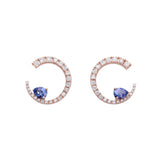 Pendientes Sasa M Gold&Roses Oro Rosa 18K Diamantes Tanzanitas | GR-524.3T