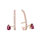 Pendientes Satélite D Gold&Roses I Am Red Oro Rosa 18K Diamantes Rubelitas | GR-496.3RL