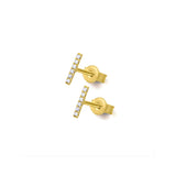 Pendientes LeCarré Mini Barra Oro y Diamantes