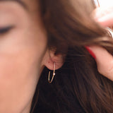 Pendientes LeCarré Tipo Aro Alargado con Diamante