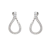 Pendientes Onda Oro Blanco 18k y Diamantes