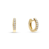 Aros Mini Oro Amarillo y Diamantes