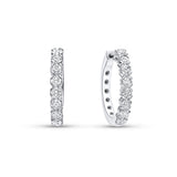 Aros Medianos Oro Blanco y Diamantes