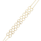 Pulsera Geométrica con Diamantes en Oro Amarillo
