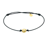 Pulsera LECARRÉ Pepita Oro Macramé Negro | GC056OA.BK
