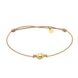 Pulsera LECARRÉ Pepita Oro Macramé Camel | GC056OA.CA
