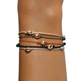 Pulsera LECARRÉ Pepita Oro Macramé Camel | GC056OA.CA