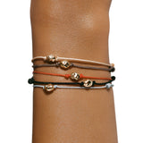Pulsera LECARRÉ Pepita Oro Macramé Chocolate | GC056OA.CH