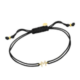 Pulsera Macramé Negro LECARRÉ Inicial M en Oro con Diamantes | GC054OA.M