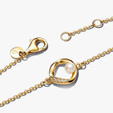 Pulsera Círculo PANDORA Forma Orgánica en Pavé y Perla - 563830C01-18