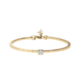 Pulsera Rígida en Oro Amarillo con Diamante Solitario