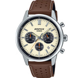 Casio Edifice Cronógrafo Plateado Correa de Piel 40,5 mm | EFR-575L-7A