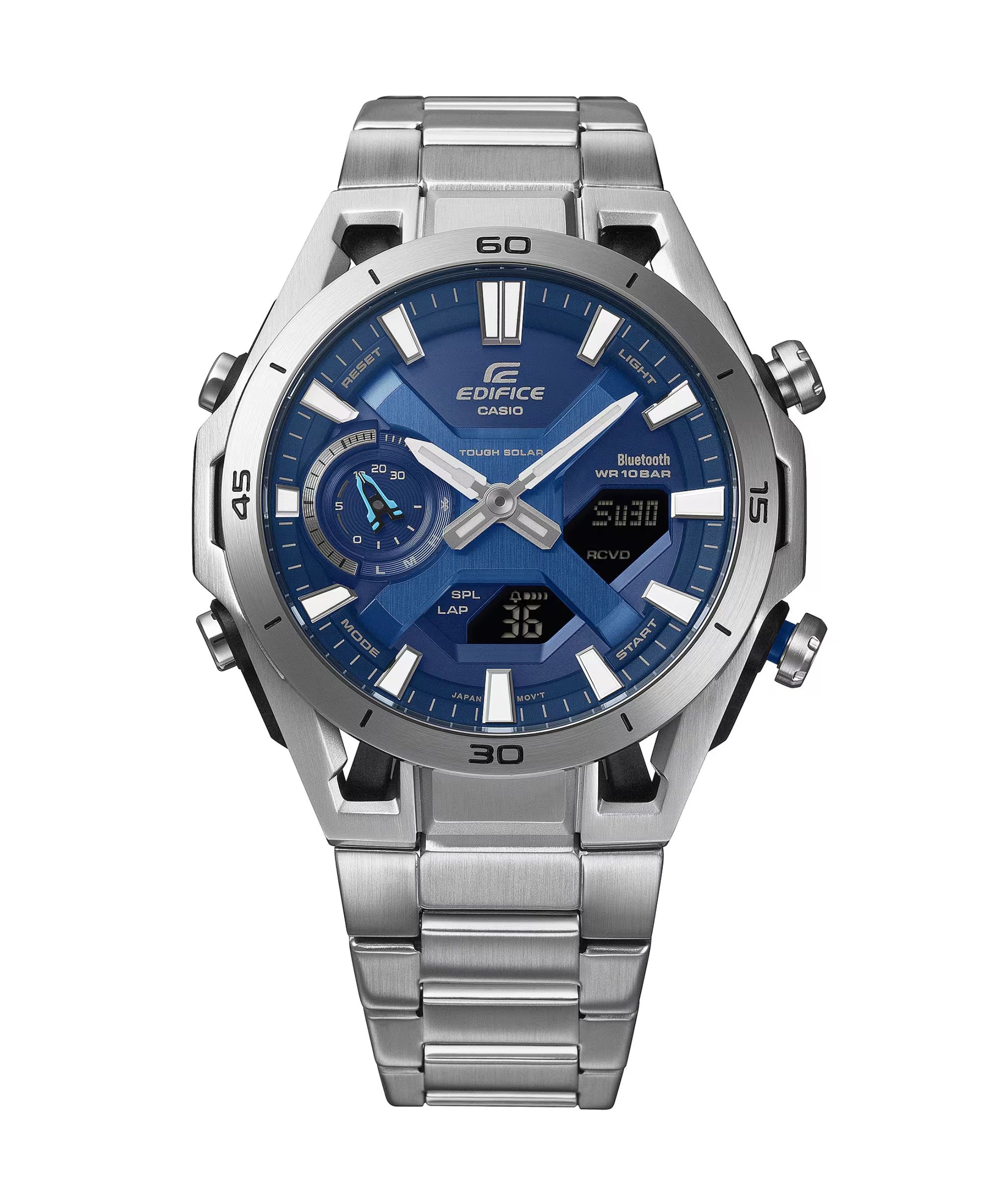 Casio Edifice Sospensione ECB Tough Solar Azul Carbono y Acero 45.8 mm | ECB-2300D-2A