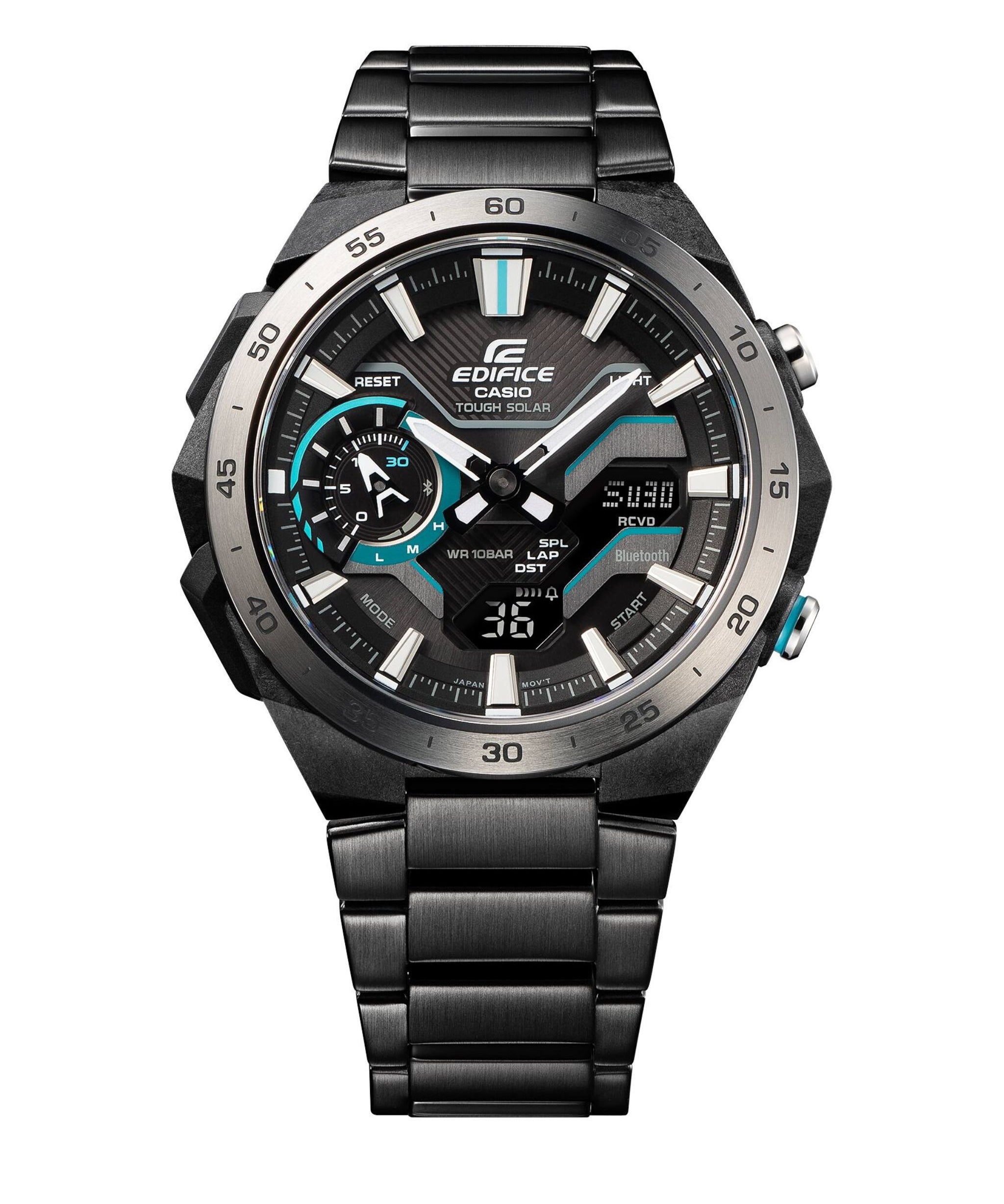 Casio Edifice Windflow Cronógrafo Solar Negro Carbono y Acero 48,2 mm | ECB-2200DD-1A