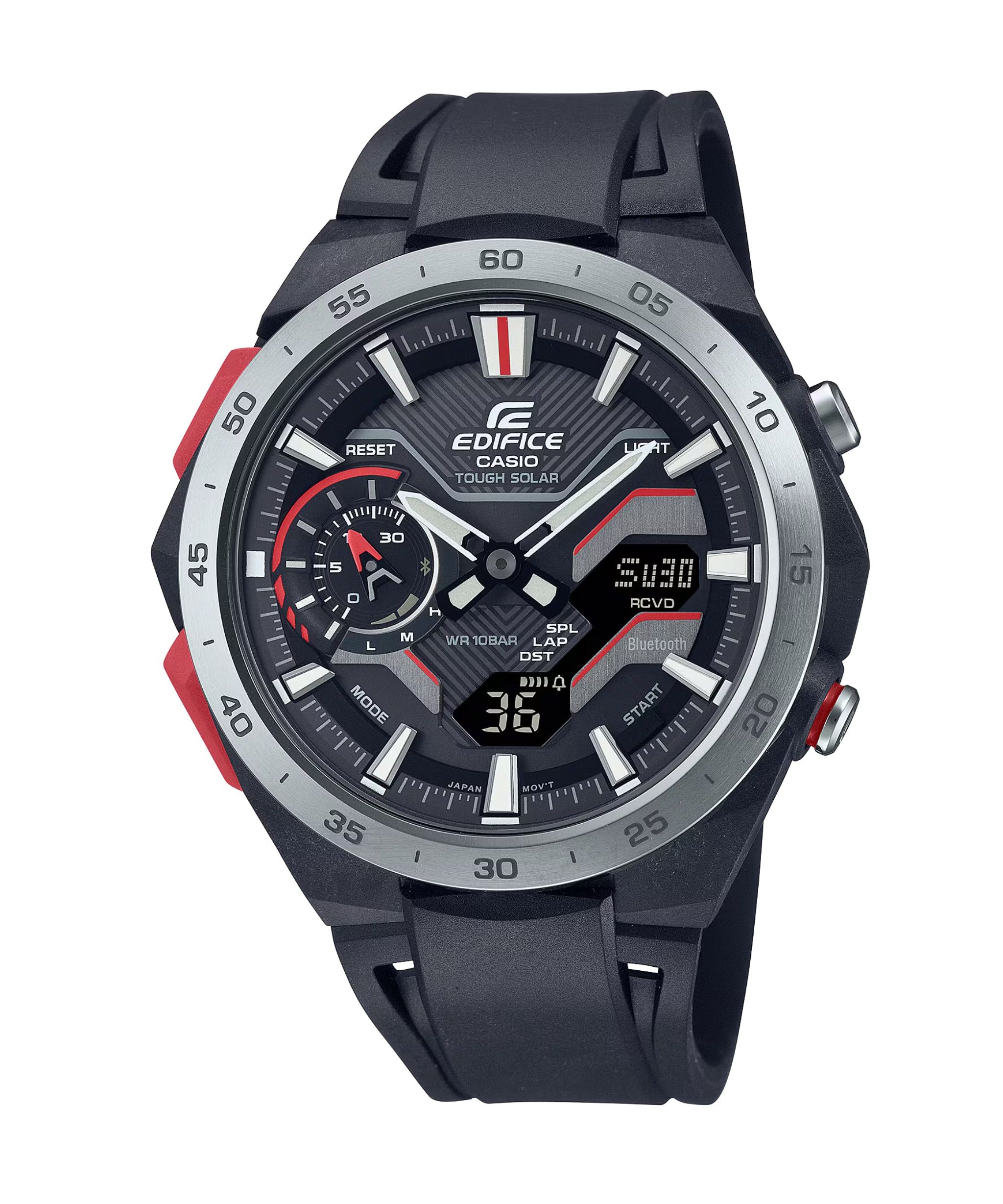 Casio Edifice Windflow Cronógrafo Solar Negro Carbono y Acero 48,2 mm | ECB-2200P-1A