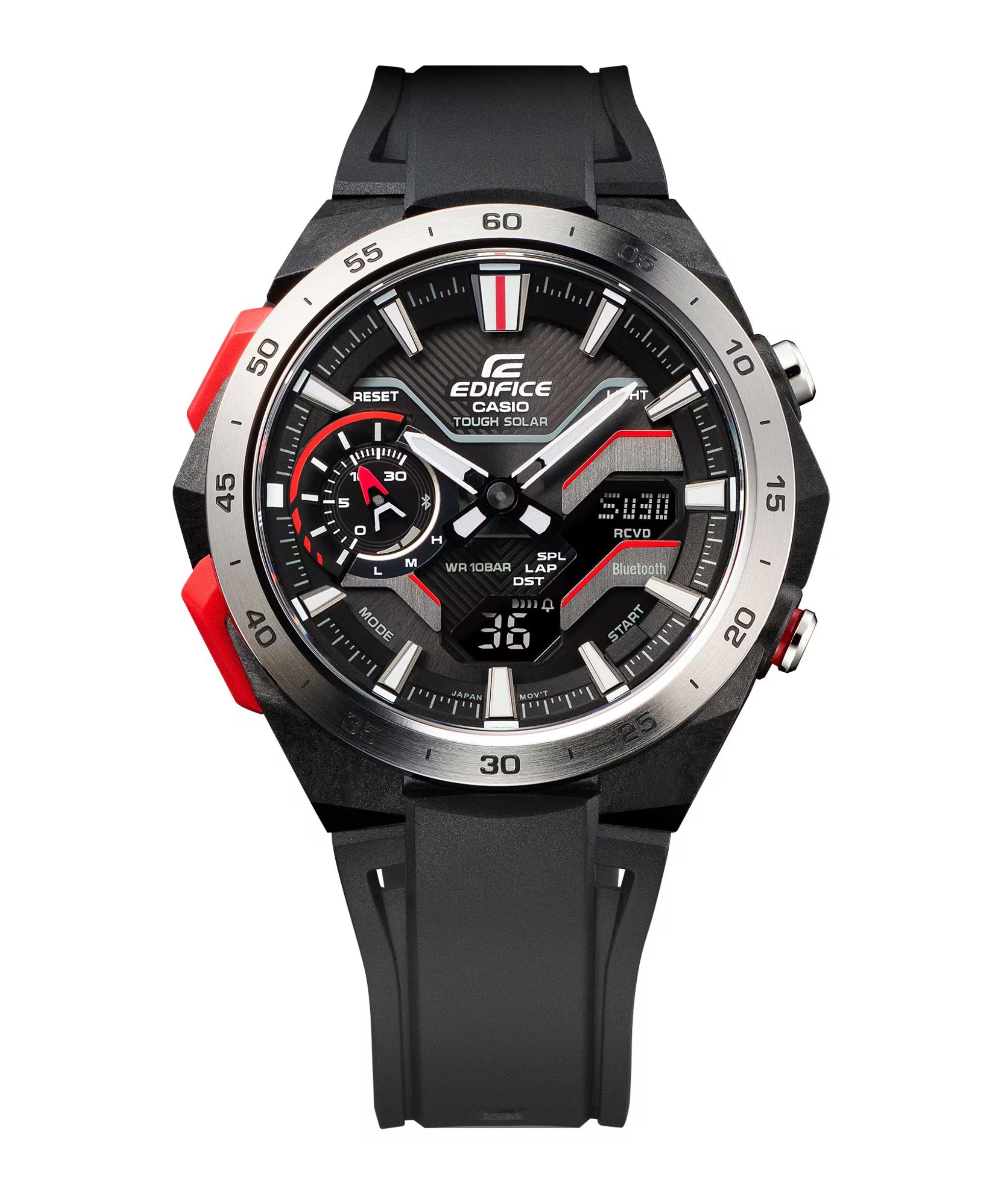 Casio Edifice Windflow Cronógrafo Solar Negro Carbono y Acero 48,2 mm | ECB-2200P-1A