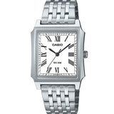 Casio MTP Rectangular Plateado Acero 31,5 mm | MTP-B190D-7BV