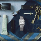 Casio MTP Rectangular Plateado Acero 31,5 mm | MTP-B190D-7BV