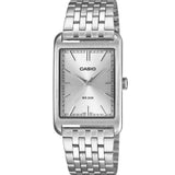 Casio MTP Rectangular Plateado Acero 26 mm | MTP-B215D-7AV