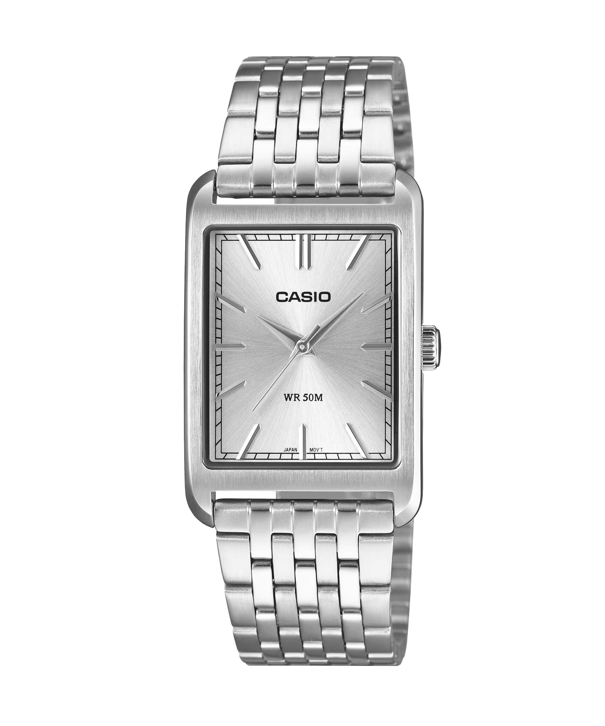 Casio MTP Rectangular Plateado Acero 26 mm | MTP-B215D-7AV