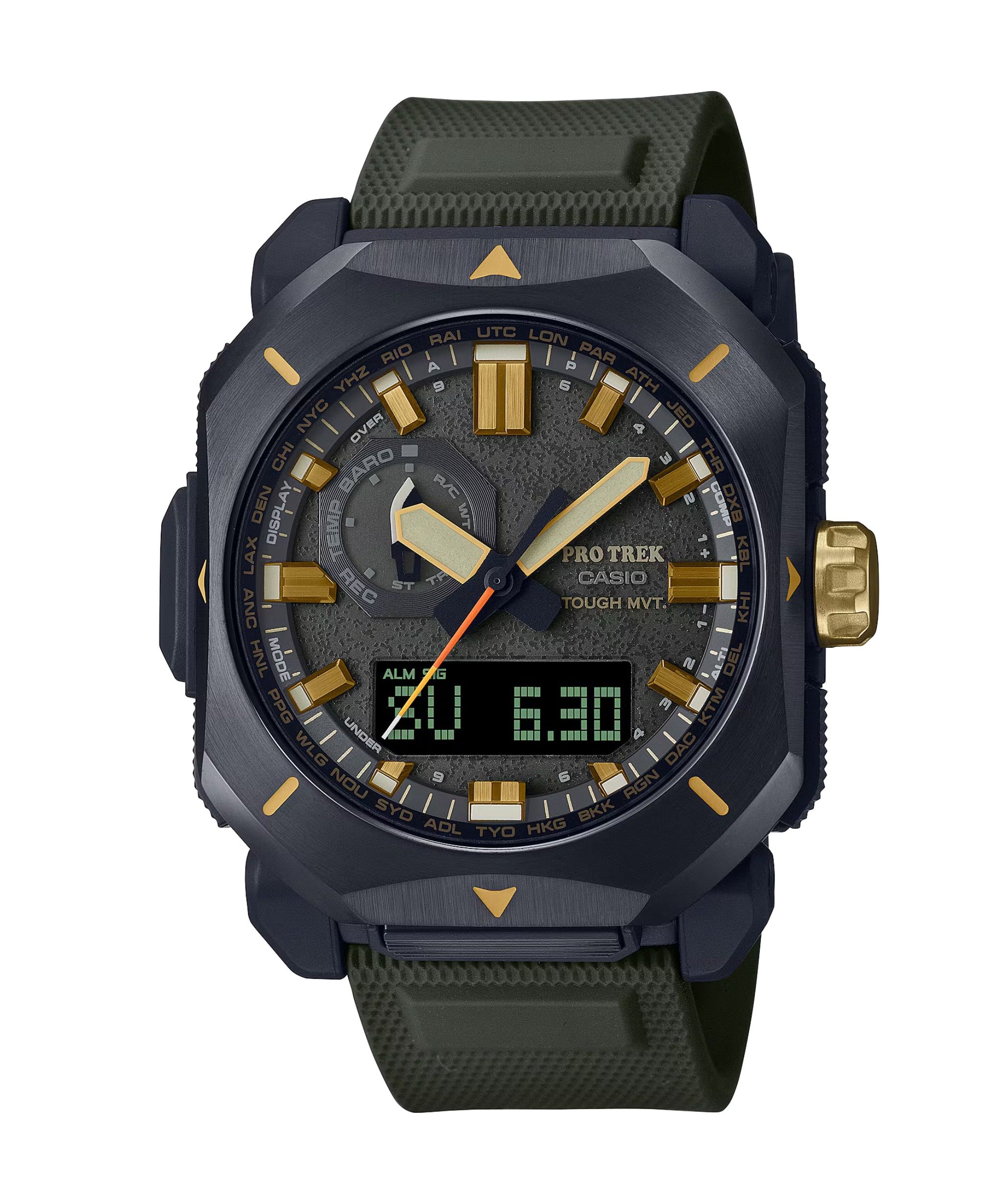Casio Pro Trek Triple Sensor Solar Radiocontrolado Negro Acero y Resina 44,8 mm | PRW-6900Y-3