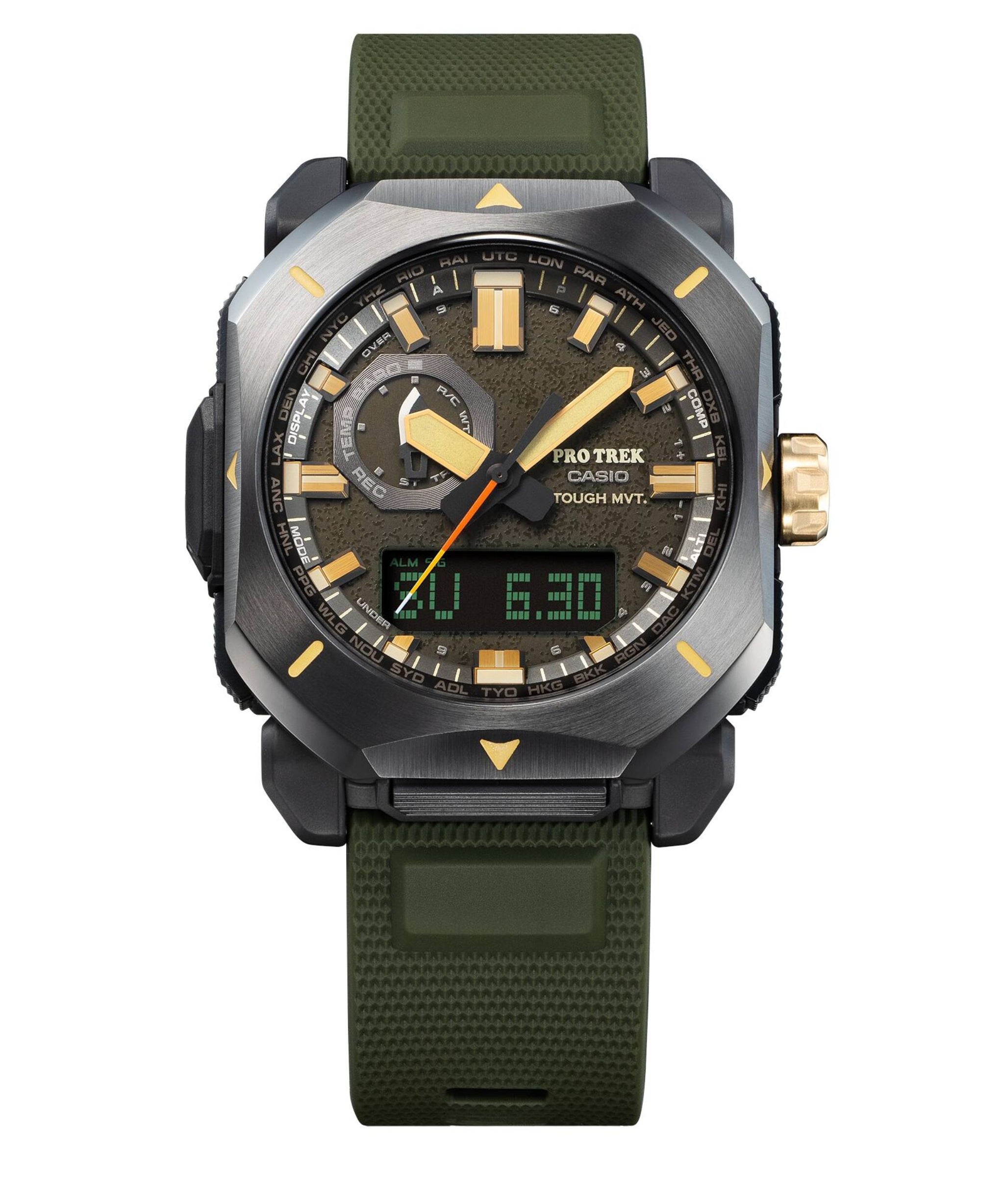 Casio Pro Trek Triple Sensor Solar Radiocontrolado Negro Acero y Resina 44,8 mm | PRW-6900Y-3