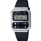 Casio Vintage A100 Digital Negro Efecto Cromado 32,7 mm | A100WEF-1A