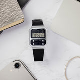 Casio Vintage A100 Digital Negro Efecto Cromado 32,7 mm | A100WEF-1A