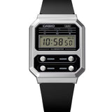 Casio Vintage A100 Digital Negro Efecto Cromado 32,7 mm | A100WEF-1A